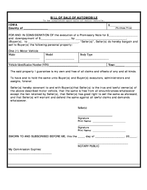 Iowa Promissory Note  Form