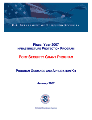 Get and Sign Port Security Grant Program Template Form 2007
