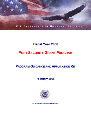 PORT SECURITY GRANT PROGRAM FEMA Fema  Form