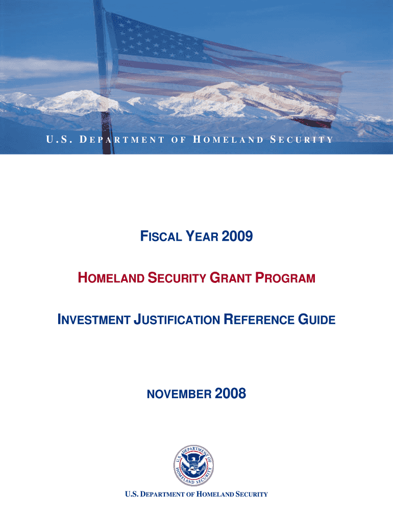 FY HSGP Investment Justification Reference Guide FINAL DOC Fema  Form