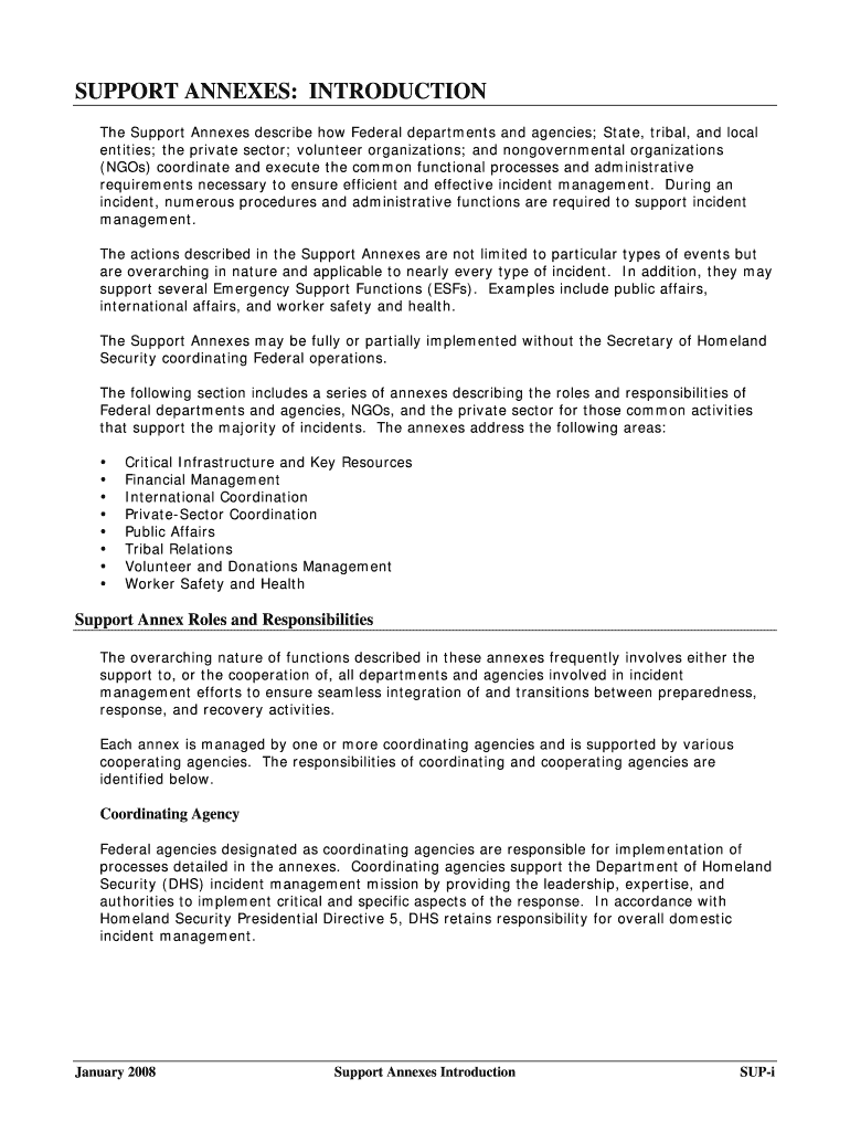 All Support Annexes FEMA Fema Form - Fill Out and Sign Printable PDF ...