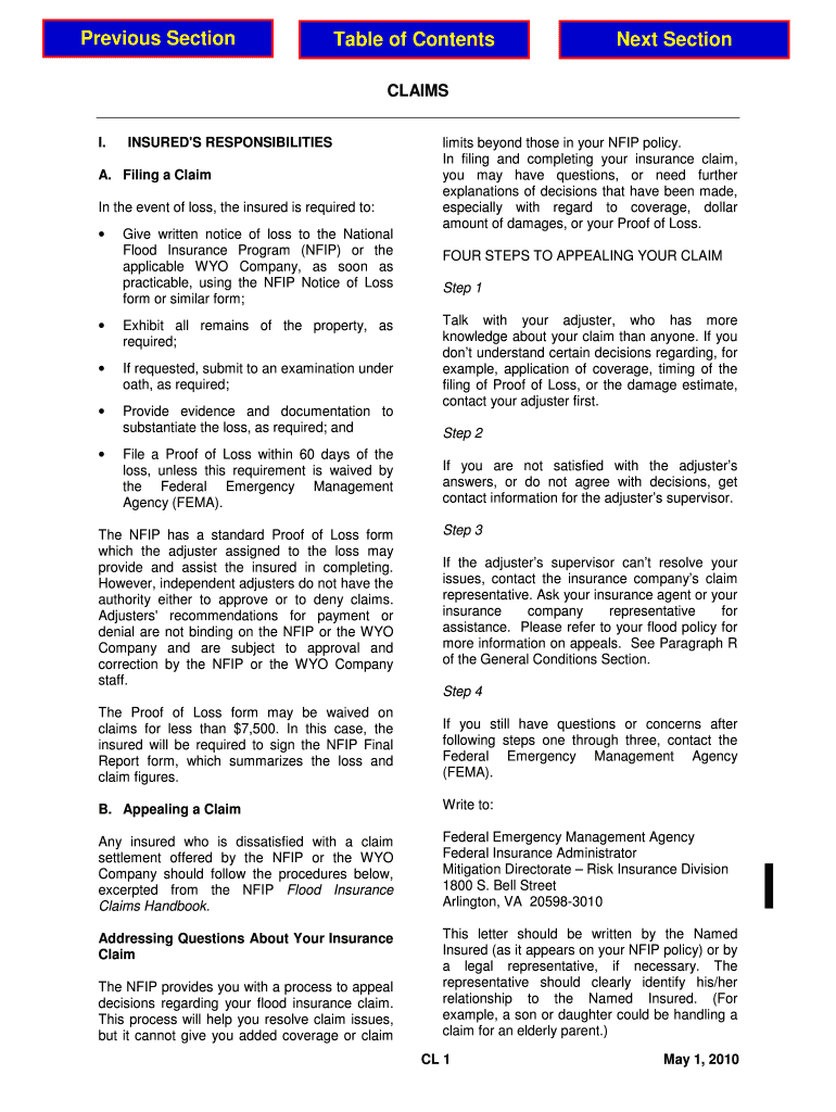 Previous Section Table of Contents Next Section Fema  Form