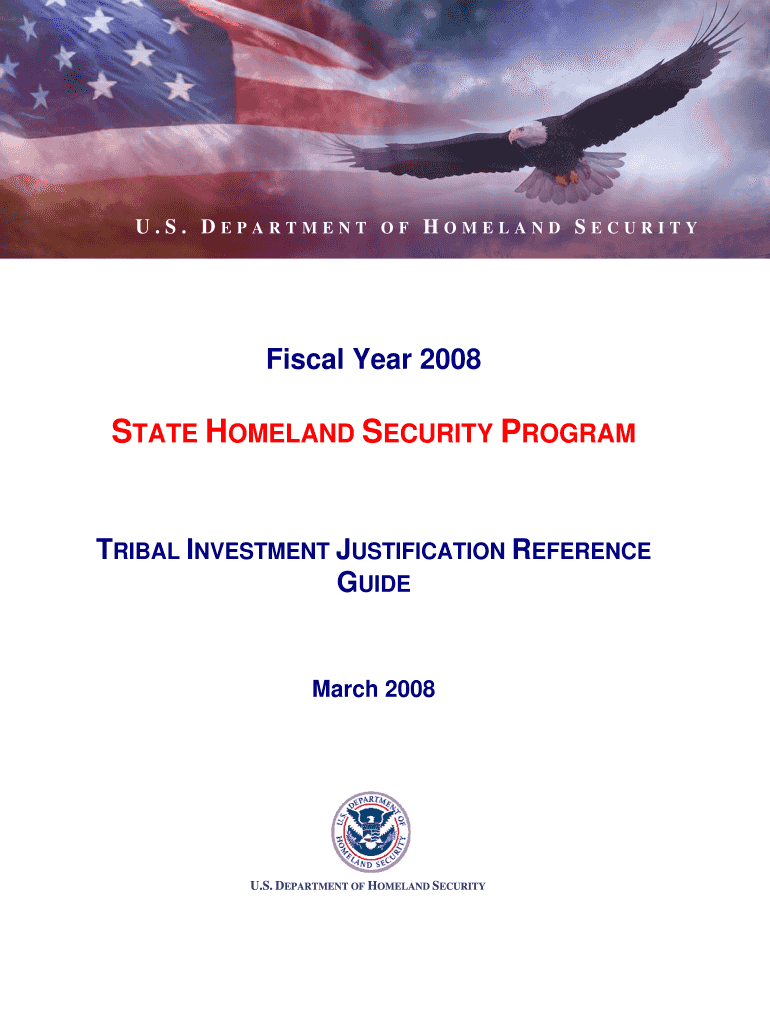 FY08 SHSP Tribal Investment Justification Reference Guide FINAL Fema  Form