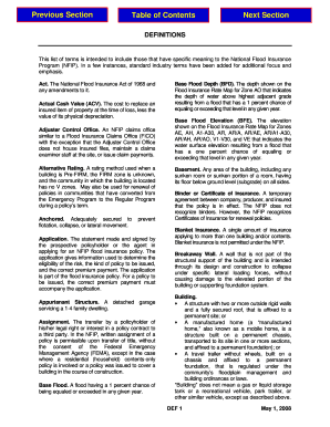 Previous Section Table of Contents Next Section Fema  Form