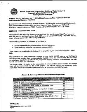 Kansas Department of Agriculture Division of Water FEMA Floodmaps Fema  Form