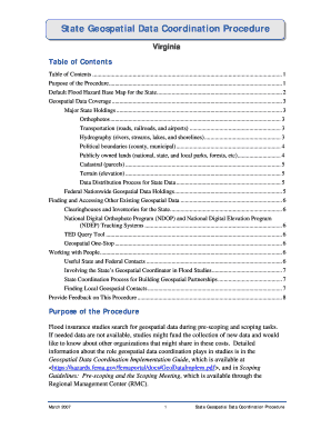 Virginia Table of Contents Hazards Fema  Form