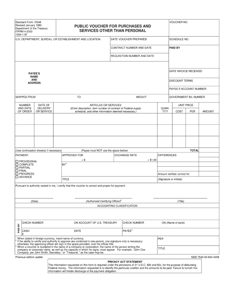  Sf 1034 Fillable 1980 Form 1980