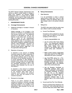 General Change Endorsement Form Nfip