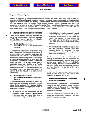 CONDOMINIUMS Previous Section Table of Contents Next Section Fema  Form