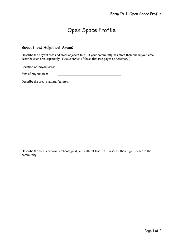 Form IV 1, Open Space Profile Fema