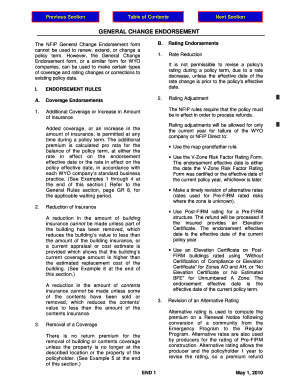 Fema General Change Endorsement Form