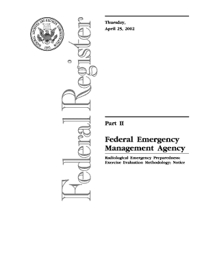 Radiological Emergency Preparedness Exercise Evaluation Methodology Notice Fema  Form