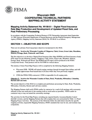 Illinois Department of Natural Resources COOPERATING TECHNICAL PARTNERS MAPPING ACTIVITY STATEMENT Floodmaps Fema  Form