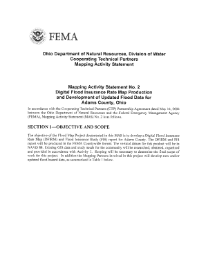 Ohio Department of Natural Resources, Division of Water FEMA Floodmaps Fema  Form