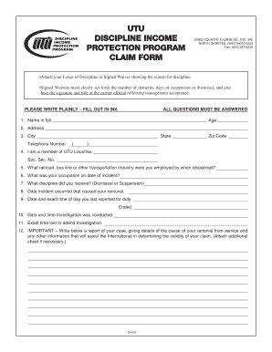 Utu Job Insurance  Form
