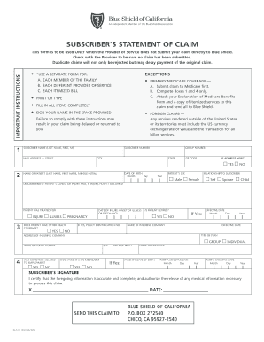 Subscriber Statement Form