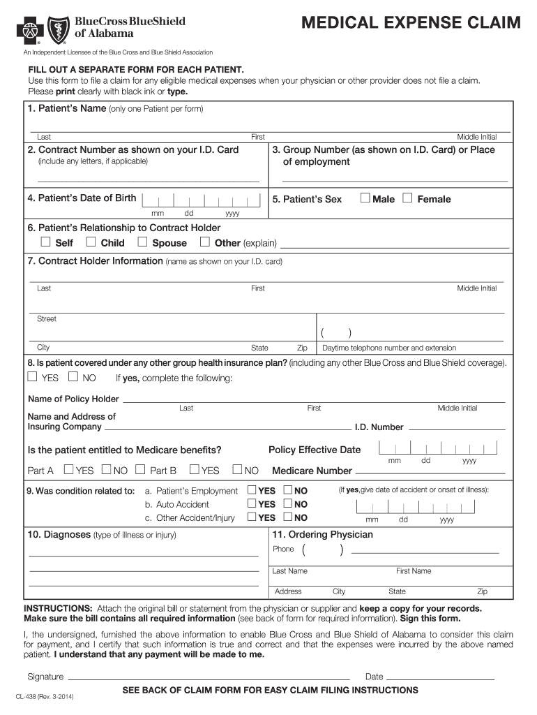  Blue Cross and Blue Shield of Alabama Claim 2014-2024