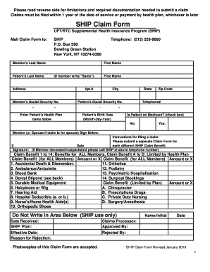  Uft Ship Claim Form 2010