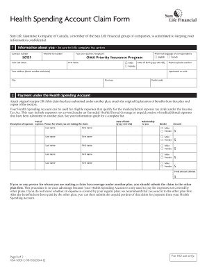 Oma Health Spending Account Form