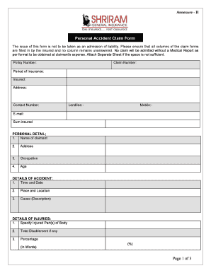 Shriram Insurance Form