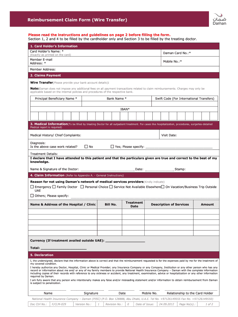 Daman Reimbursement Form