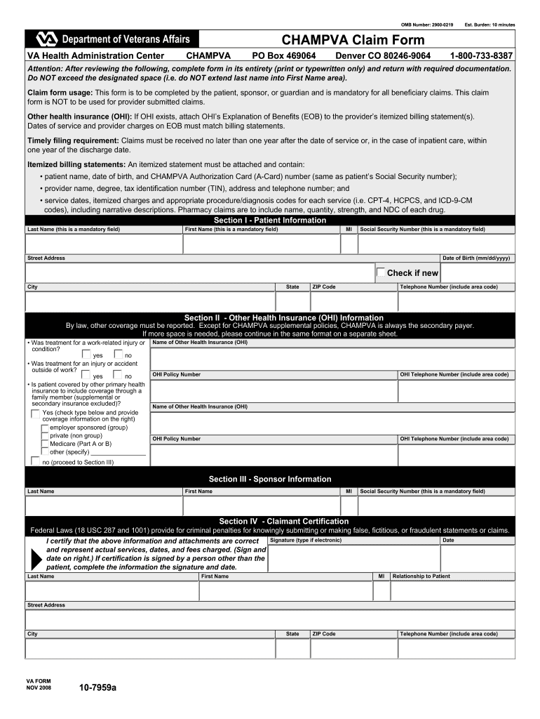  How to Fill Out Va Form 10 7959a 2010