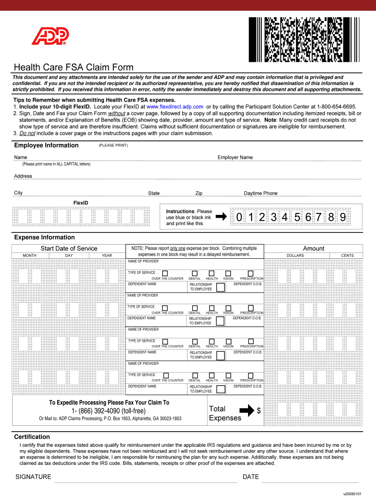 Adp Healthcare Fsa Claim Form