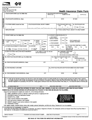  Horizon Healthcare Form Cms 1500 2001-2024