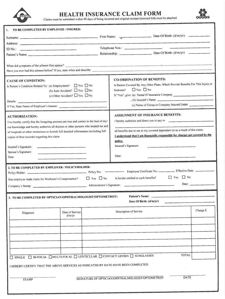 Clico Insurance Claim Forms