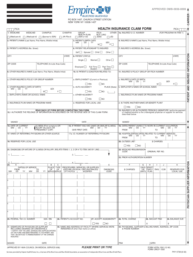  Empire Claim Form Where I Can Type on Line 2002