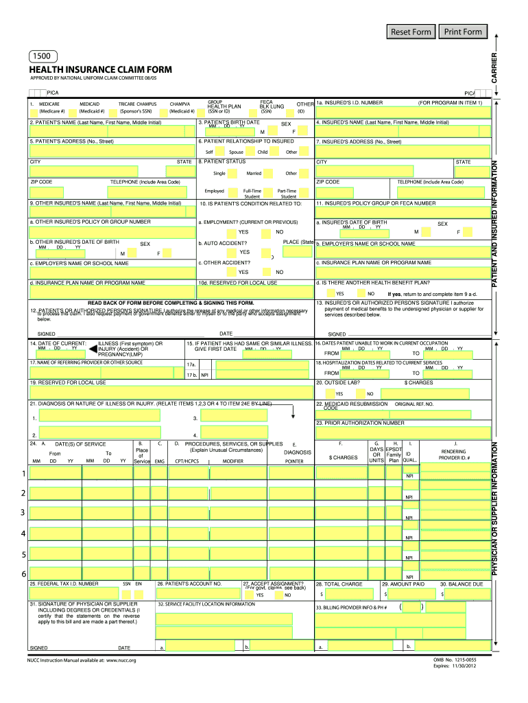 Owcp1500  Form