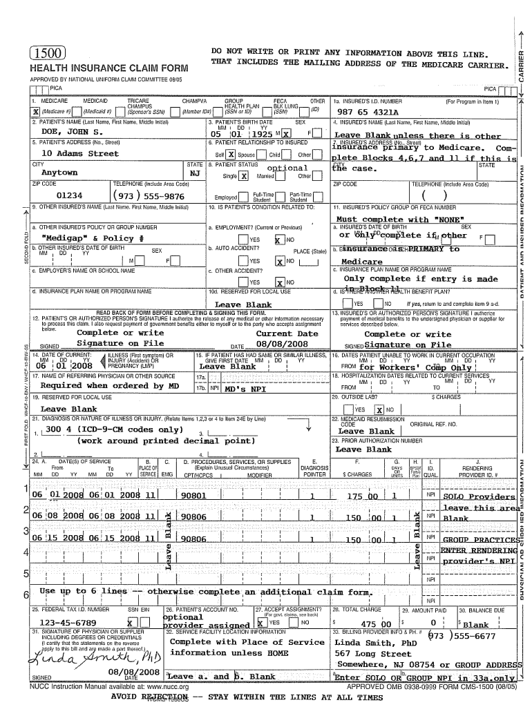 Icici Lombard Health Insurance Claim Form Filled Sample