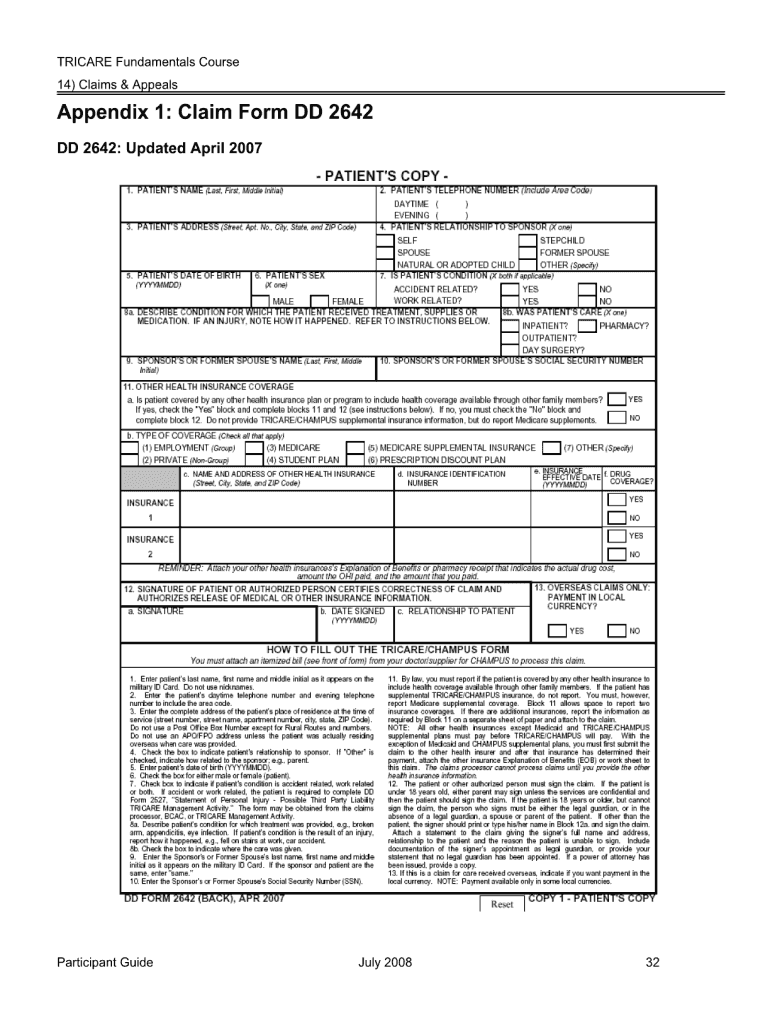 Dd Form 2642