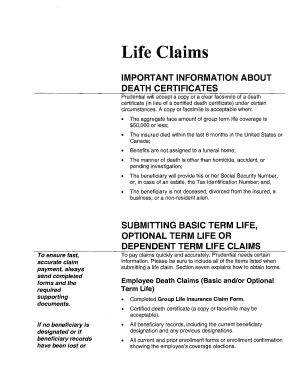 Life Claims Uswestretiree  Form