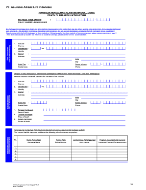 Klaim Meninggal Allianz  Form