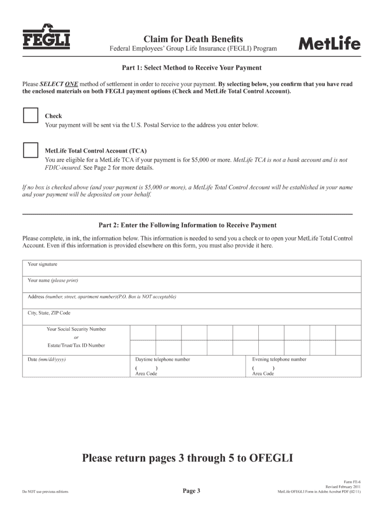  Form Fe 6 Metlife 2016-2024