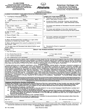 American Heritage Life Insurance Company Claim Forms