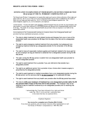 Pa Rights &amp; Duties Form