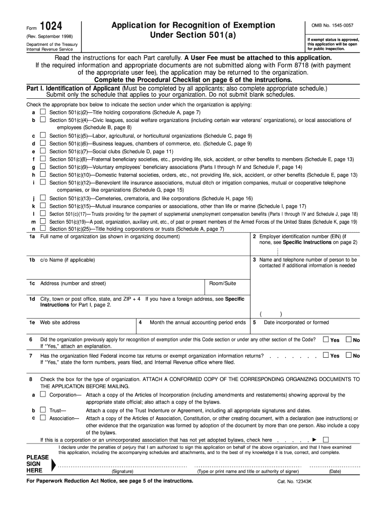  Irs Form 1024 1998