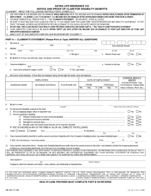 Aetna Db450 Form