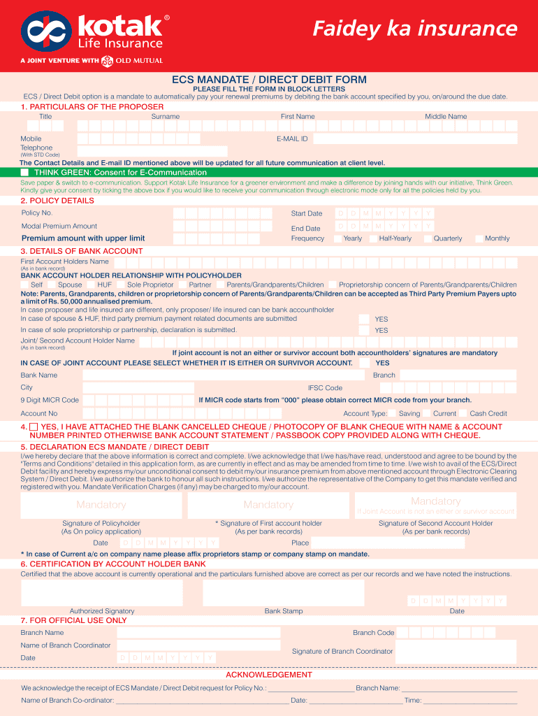 Bank Ka Form