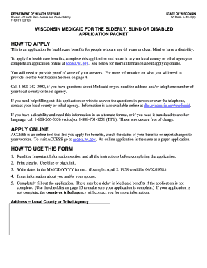  Wisconsin Medicaid Application PDF 2010
