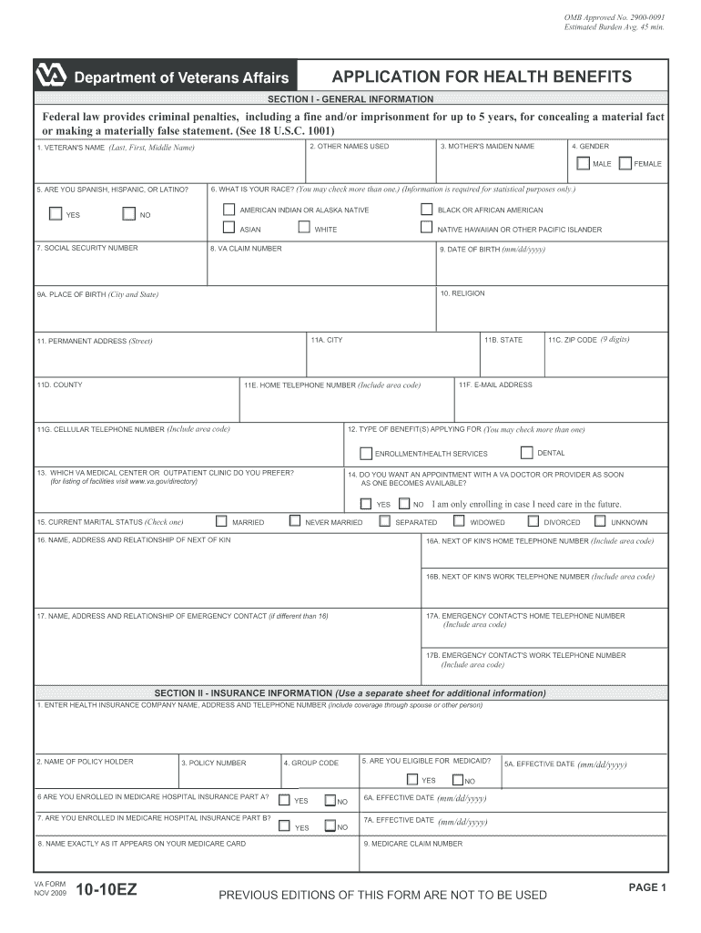  Va Form 10 10ez 2020