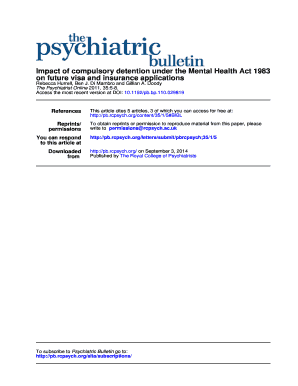 Impact of Compulsory Detention under the Mental Health Act 1983 on Pb Rcpsych  Form