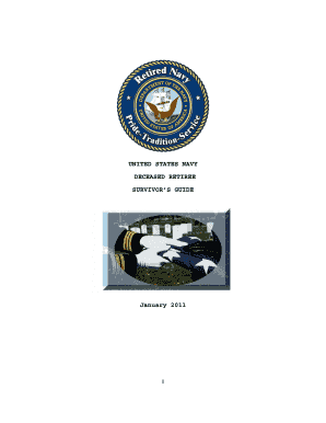 United States Navy Deceased Retiree Survivor S Guide  Form