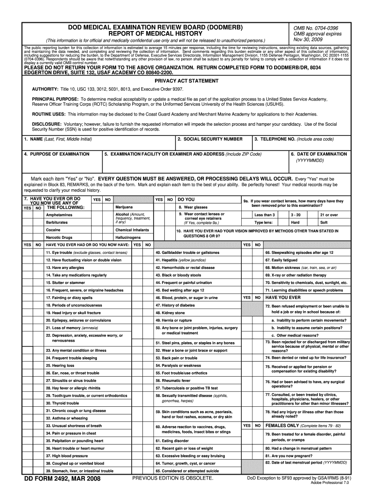  Dd Form 2492 2008-2024