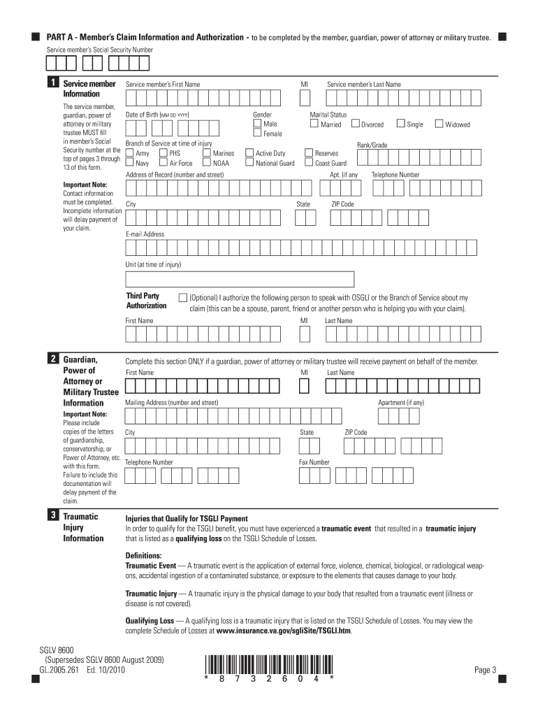  Tsgli Fillable Form 2010