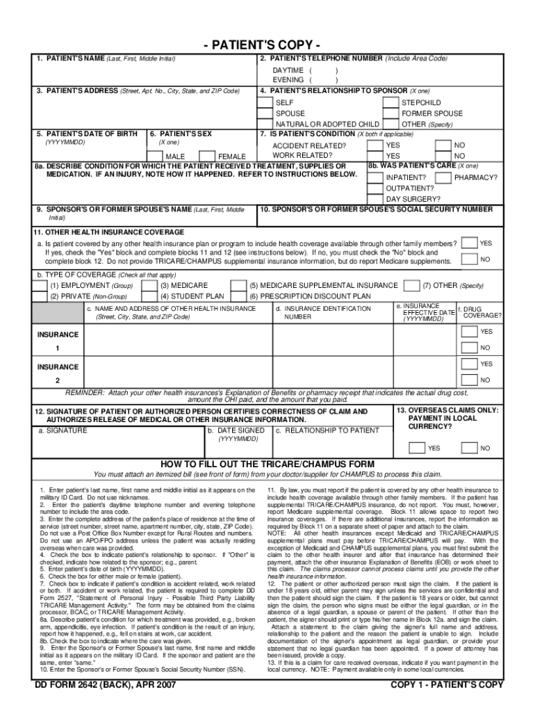  Dd Form 2642 2007