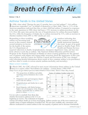 Asthma Trends in the United States Asthma Partners  Form