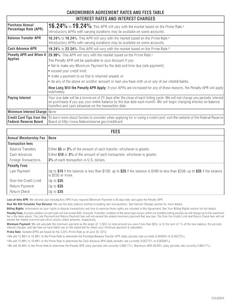 Cardmember Agreement CardMember Services Home  Form